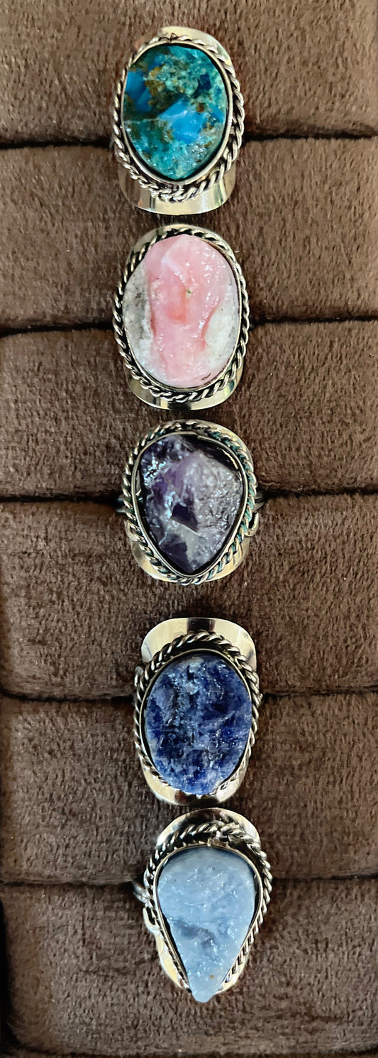 Adjustable Stone Rings