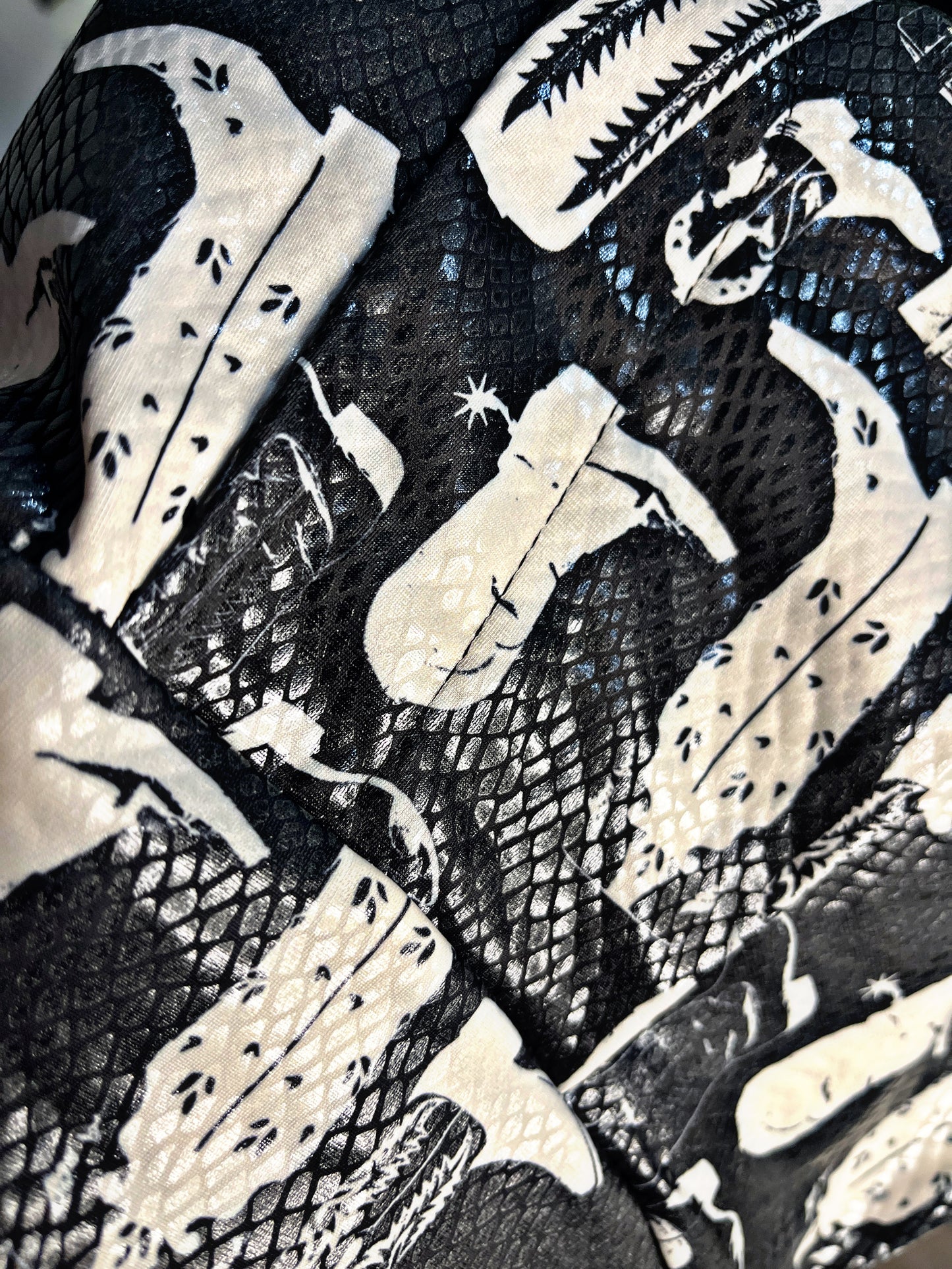 Black Snake Skin/Boots Shorts