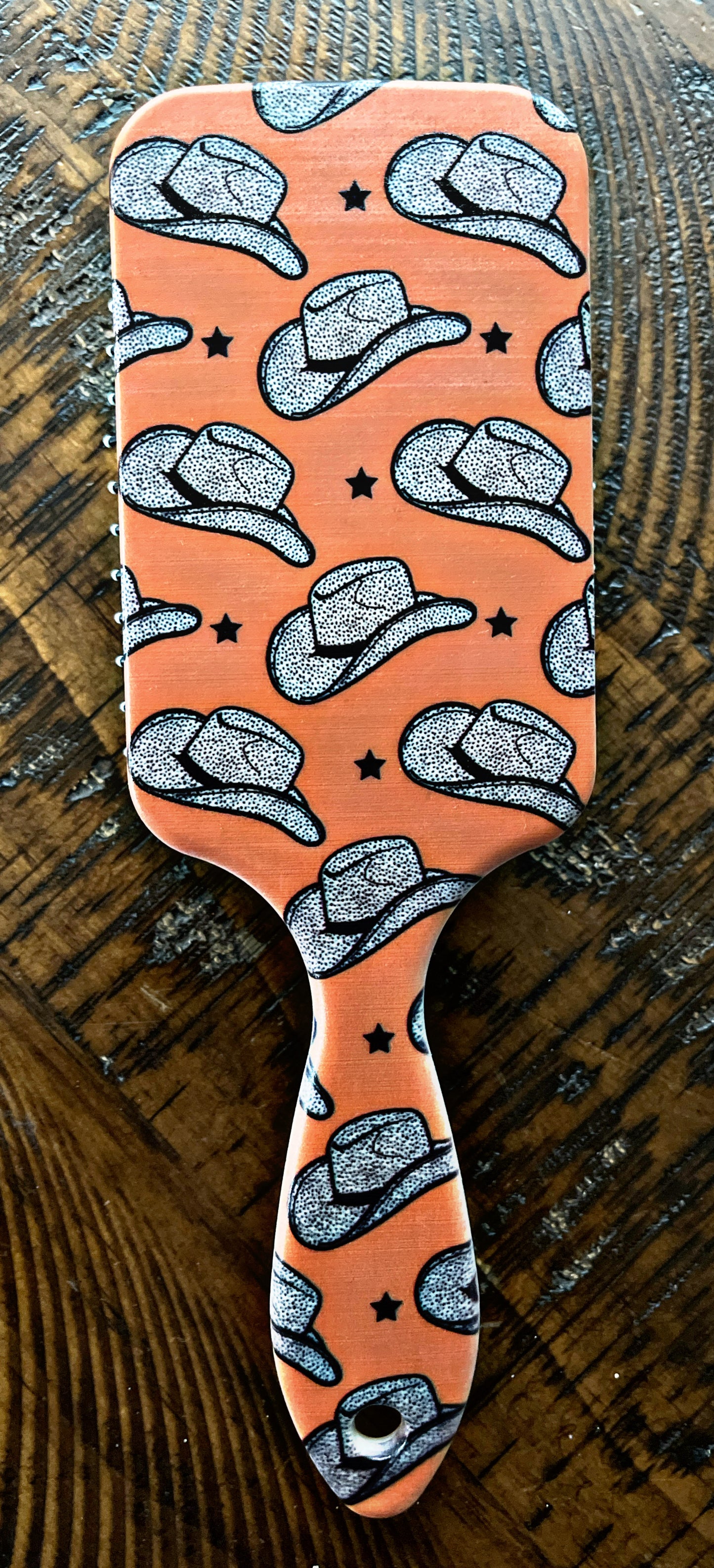 Western Print Paddle Hair Brushes