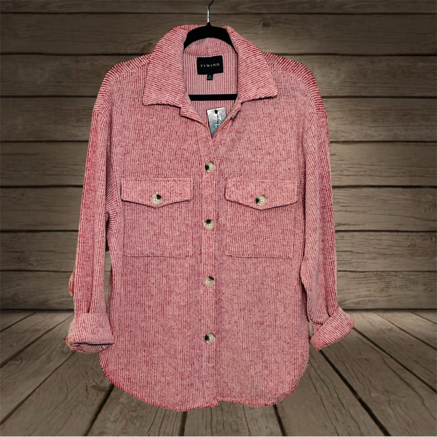 Red Waffle Shacket