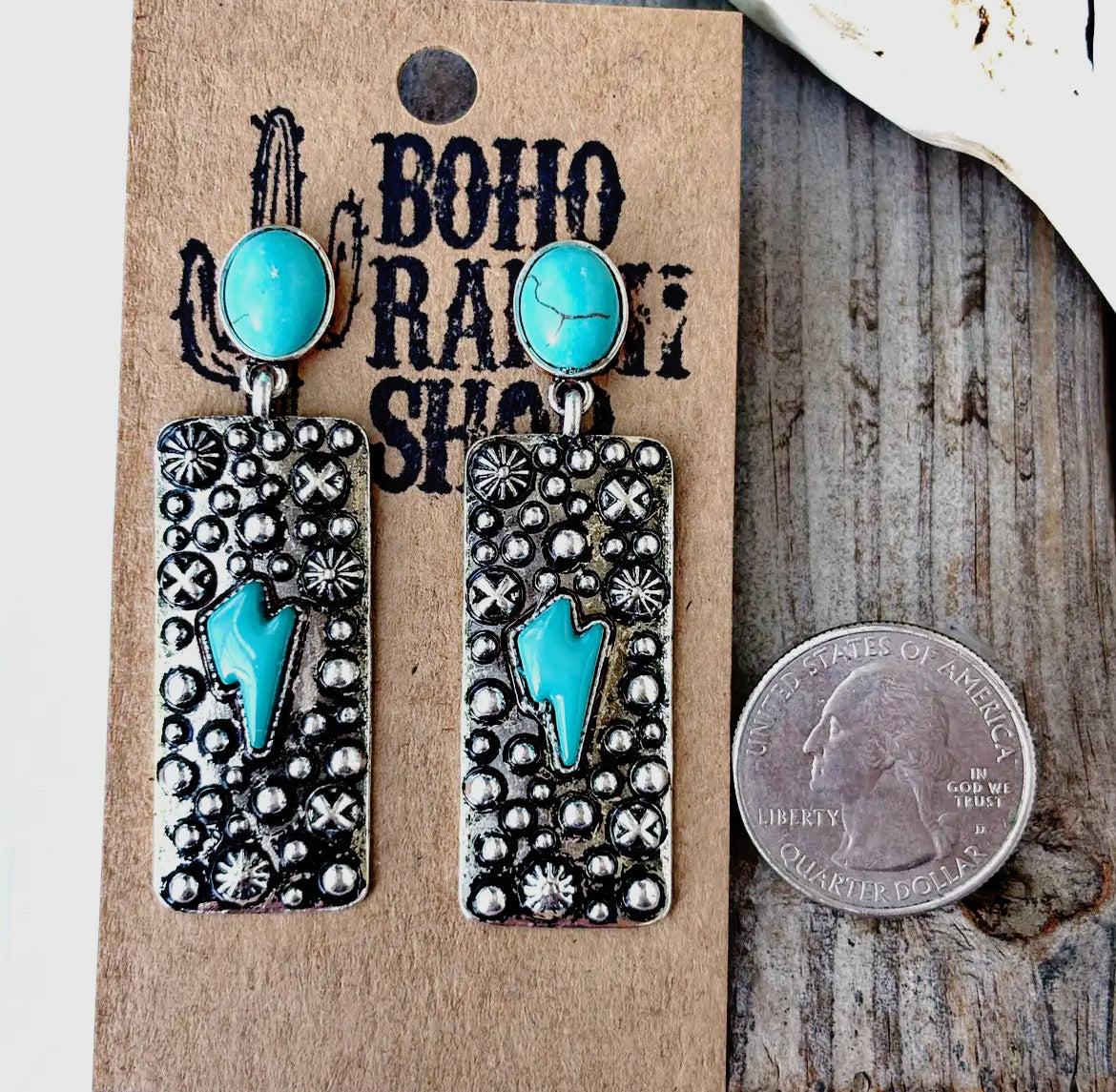 Western Lightening Bolt/Bar Earrings
