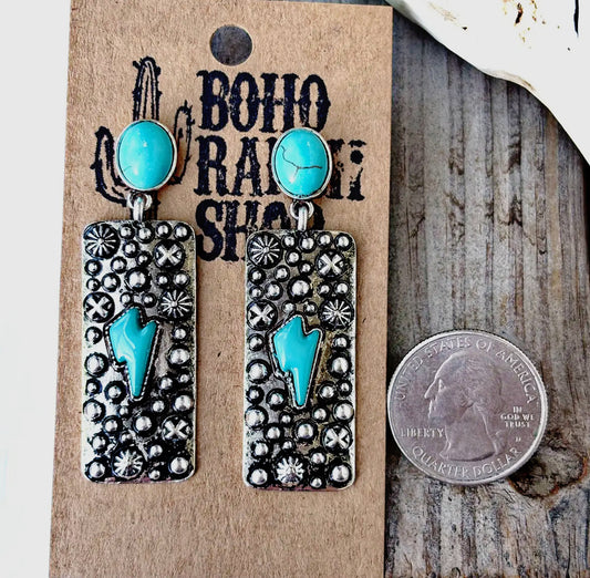 Western Lightening Bolt/Bar Earrings