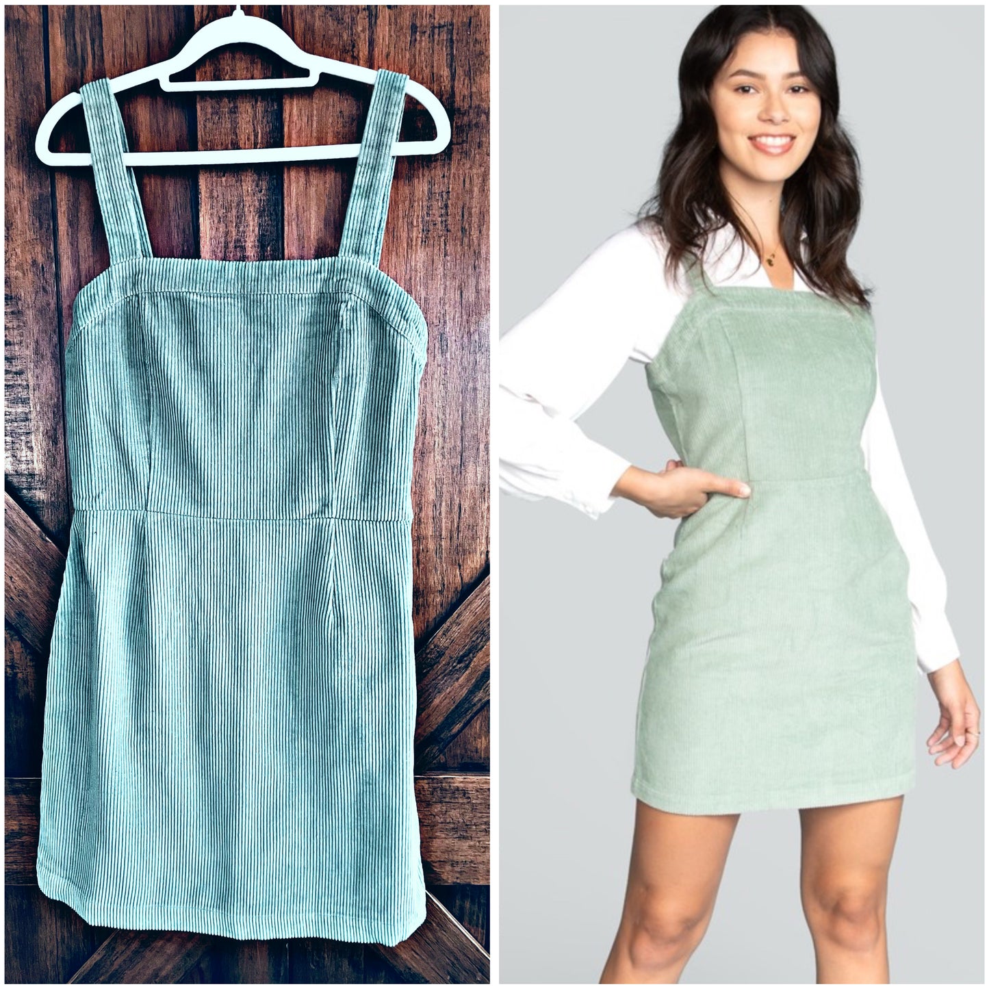 Mint Corduroy Dress