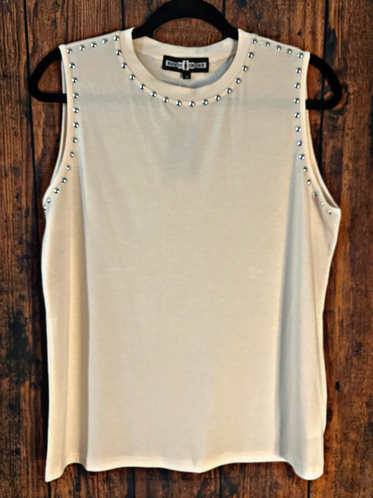 Cream Colored Studded Tank
