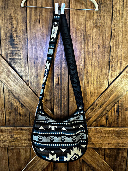 Large Moon Shaped Messenger Bag with Southwest Prints