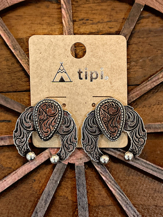 Western Designed Tooled Earrings