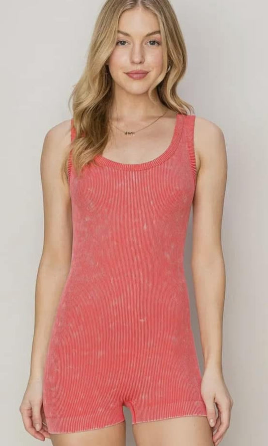 Mineral Washed Red Unitard