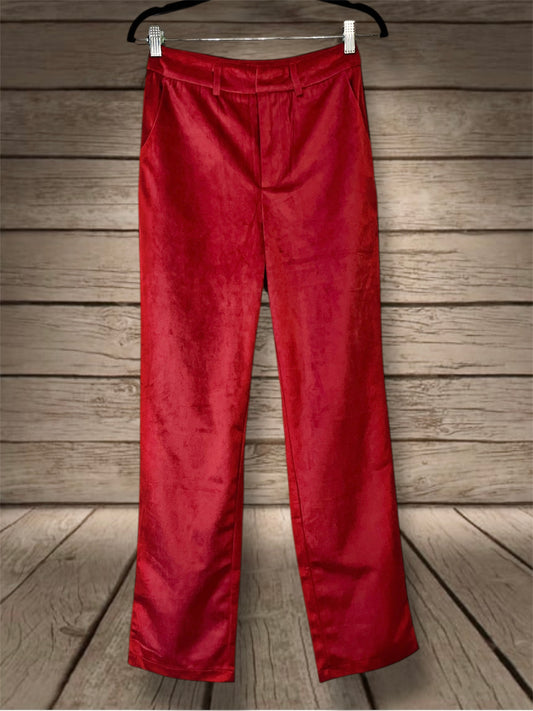 Red Velour Pants