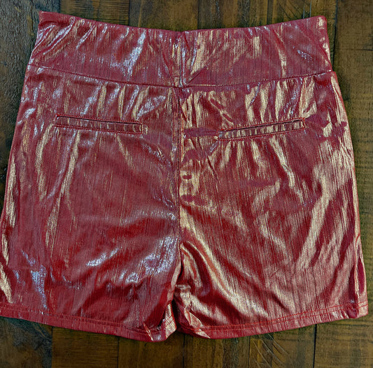 Pink Shiny Metallic Shorts