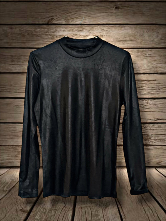 Black Faux Leather Top