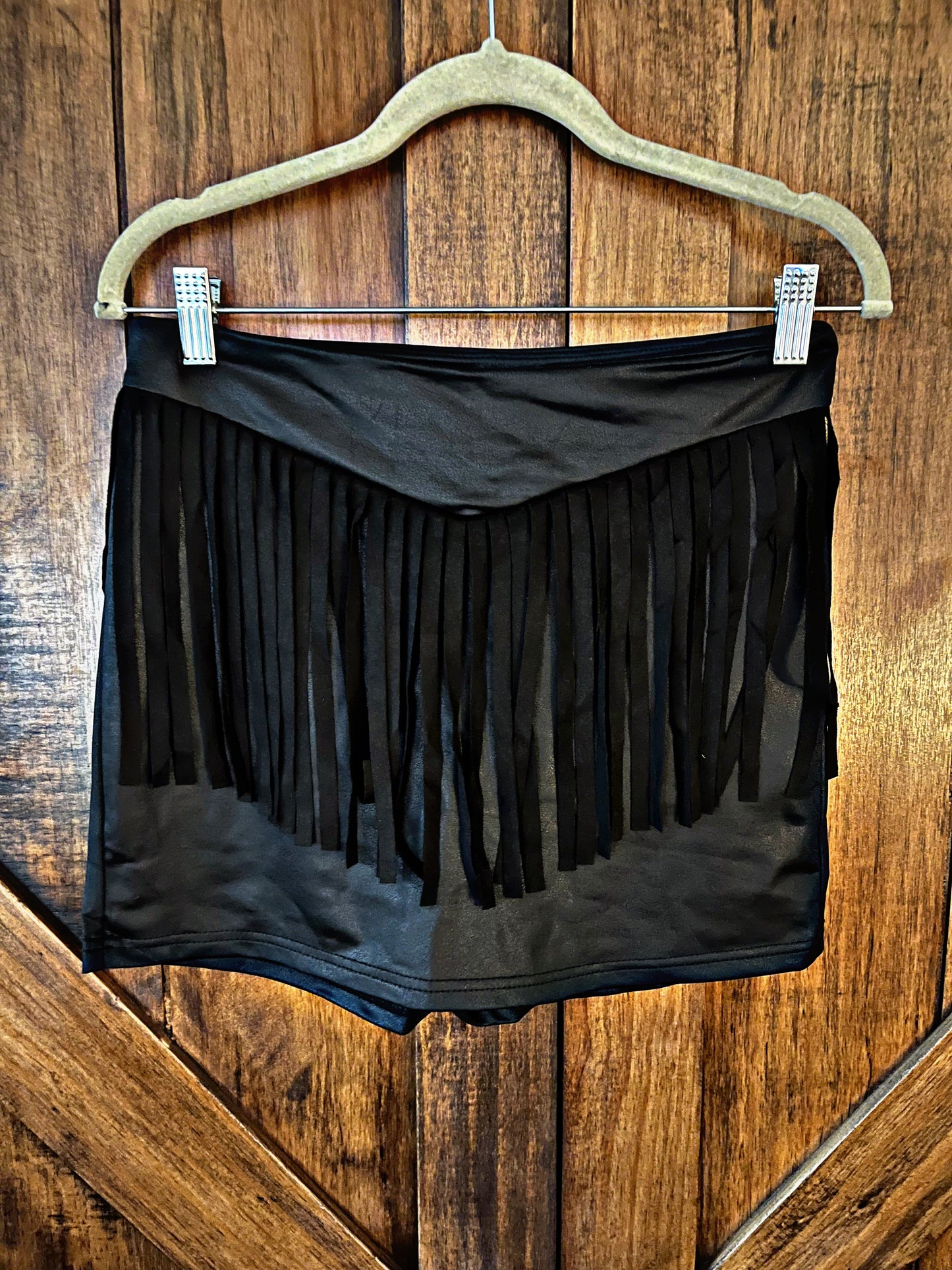 Black Fringe Skort