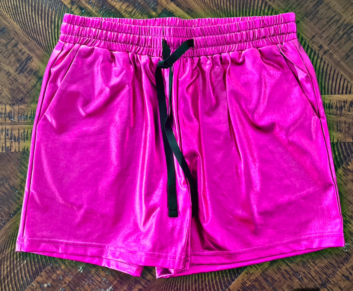 Pink Metallic Shorts