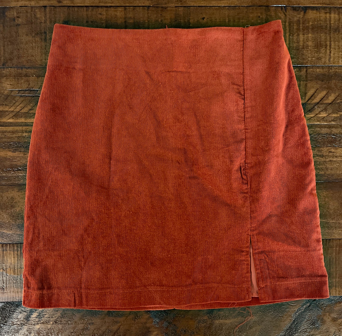 Rust Corduroy Skirt