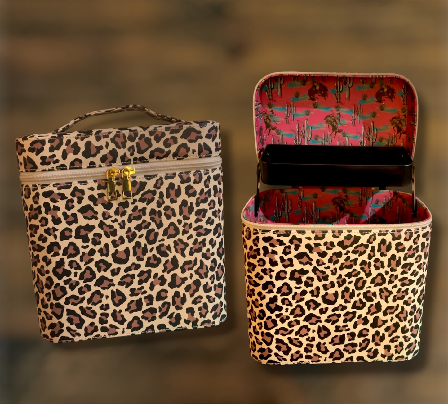 Western Print Makeup Boxes