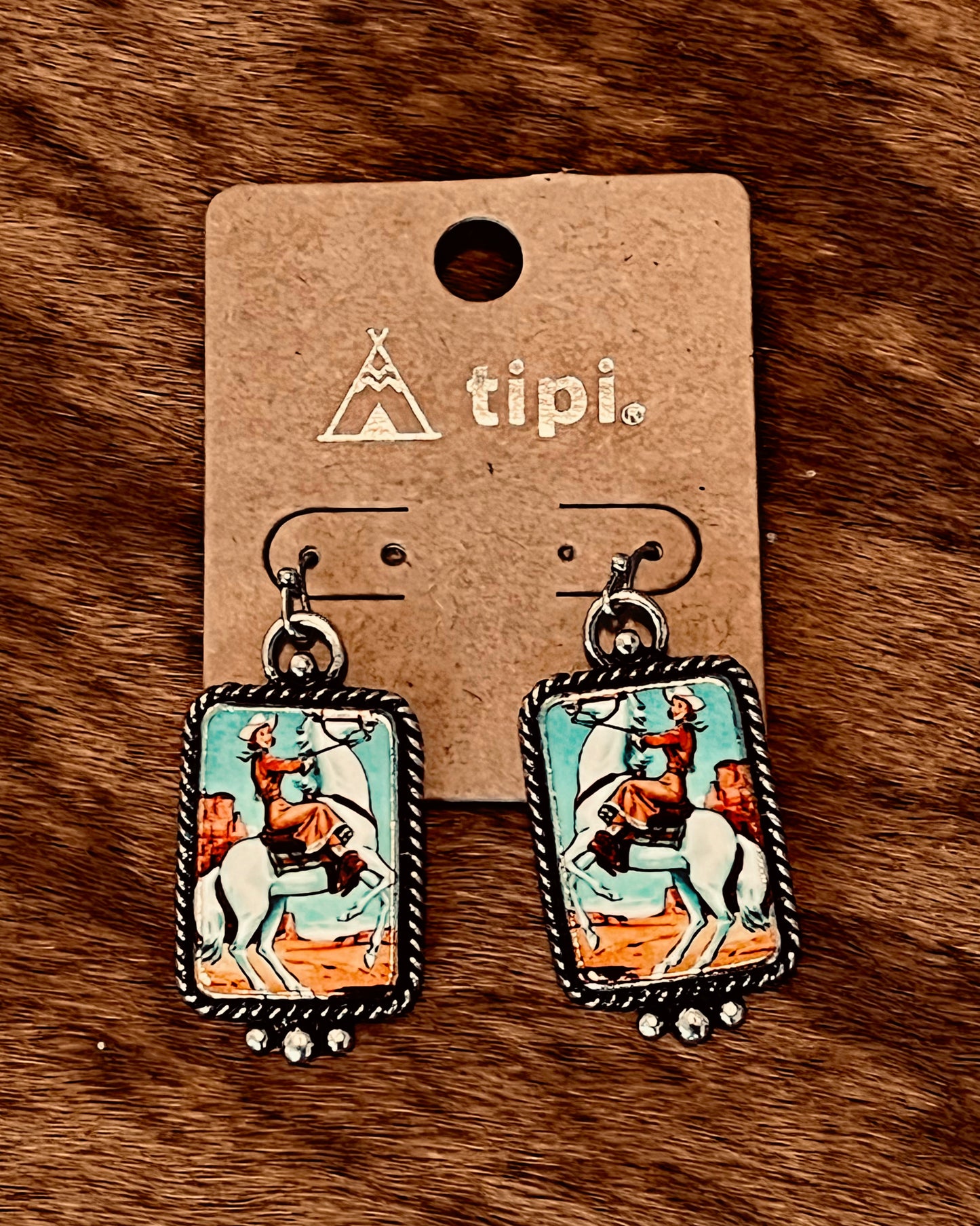 Cowboy Scene Earrings
