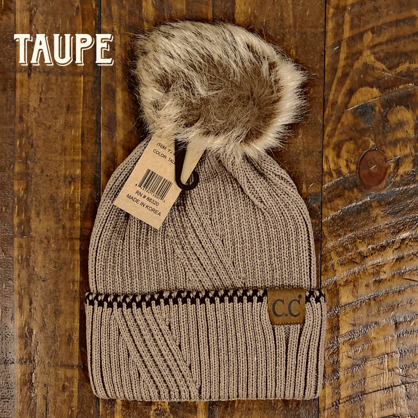 Taupe Ribbed Beanie