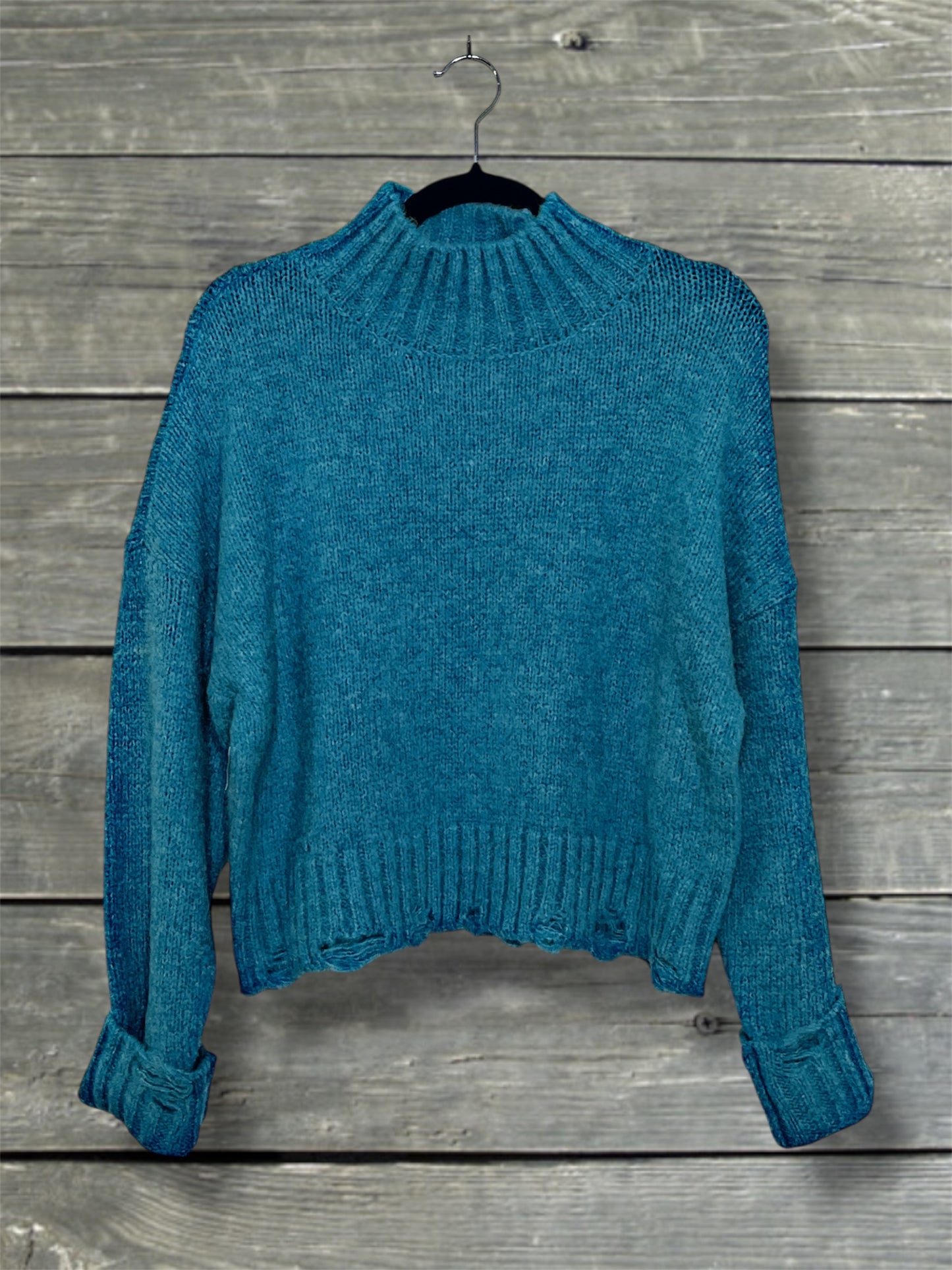 Turquoise Mock Neck Sweater