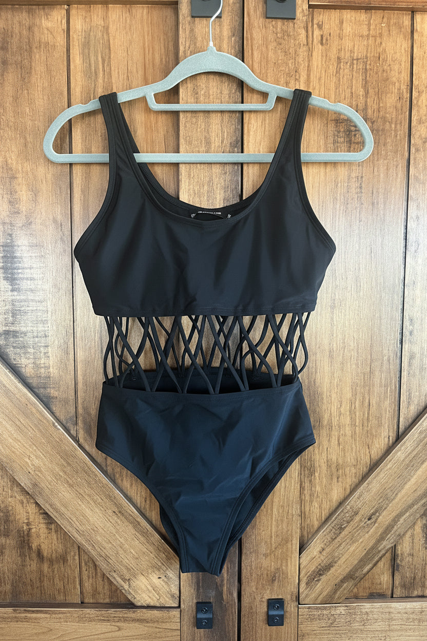Black CrissCross Swimsuit
