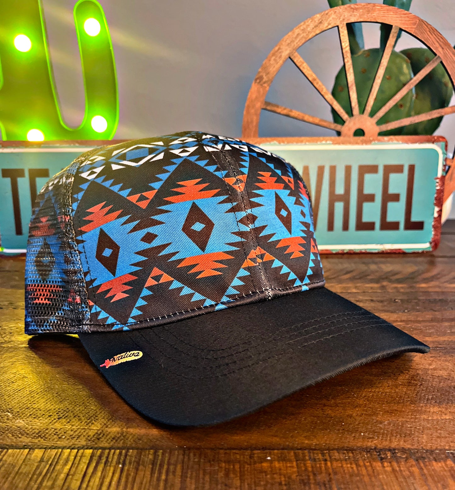 Black/Blue Aztec Ball Cap