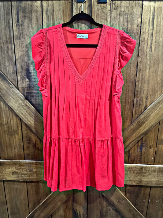Red Linen Dress
