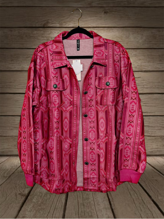 Pink Aztec Print Jacket