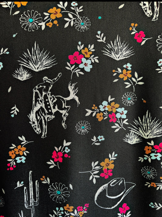 Black/Horse Print Mesh Dress