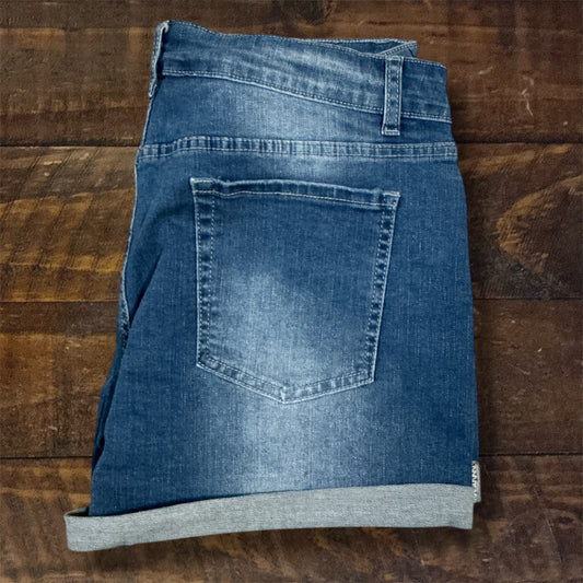 Denim Patched Shorts - Serape/Western