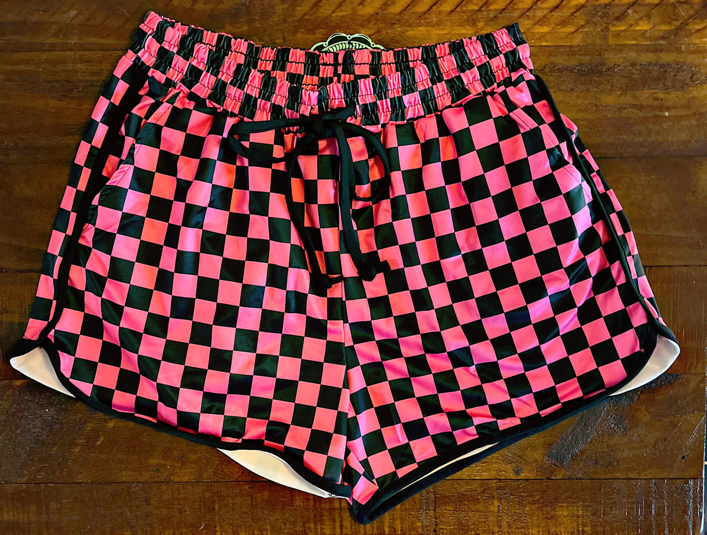Pink/Black Checkered Shorts