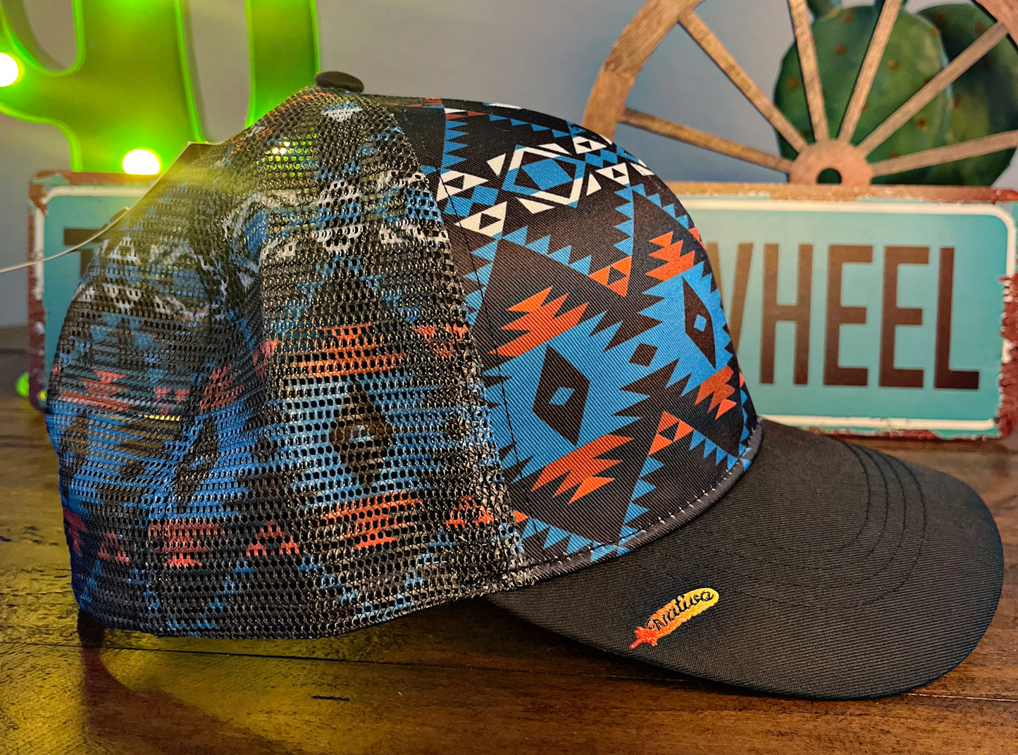 Black/Blue Aztec Ball Cap