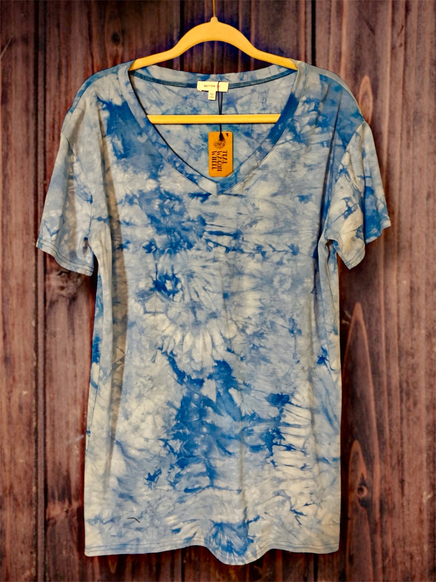 Blue Tie-dye T-Shirt Dress