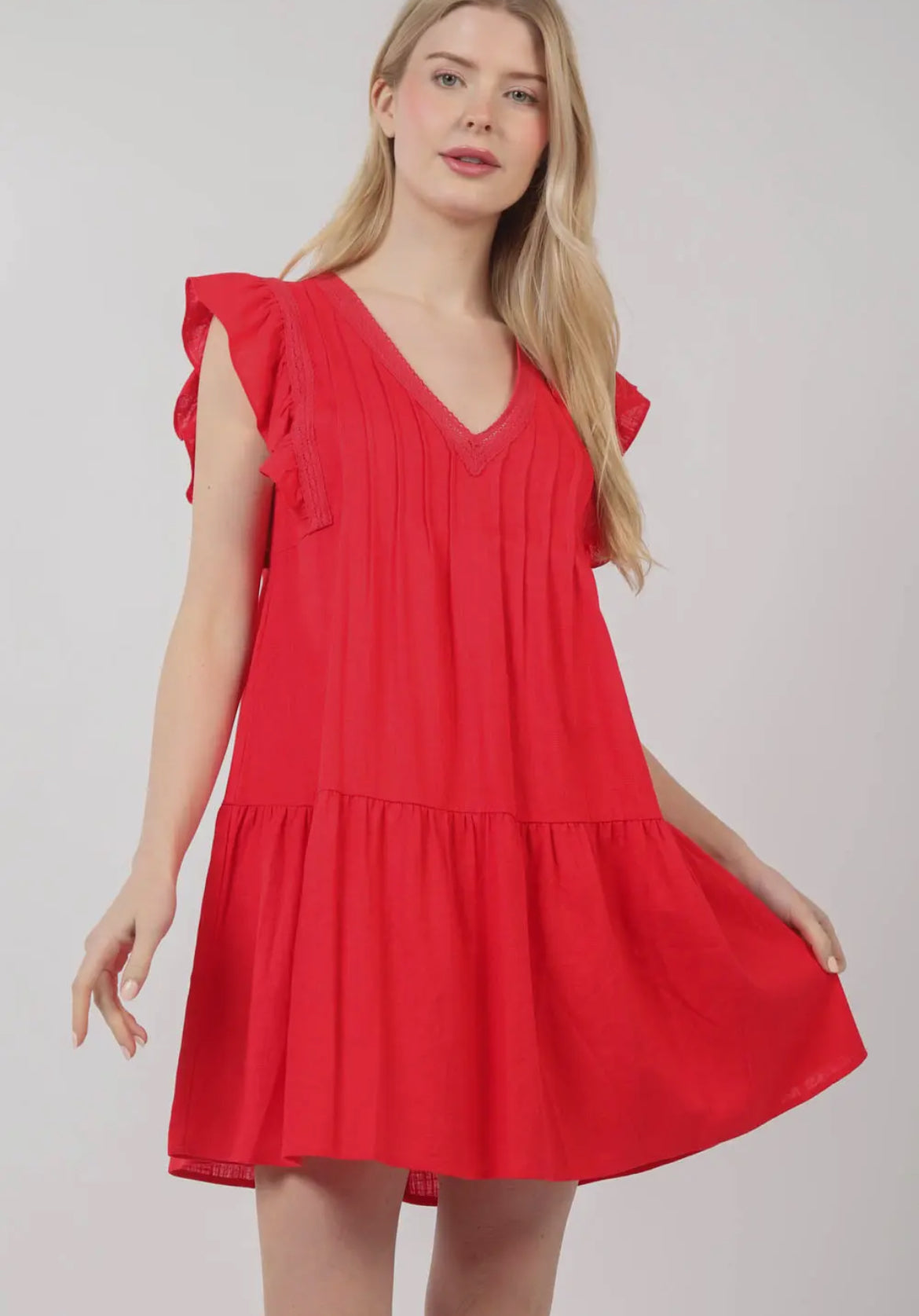 Red Linen Dress