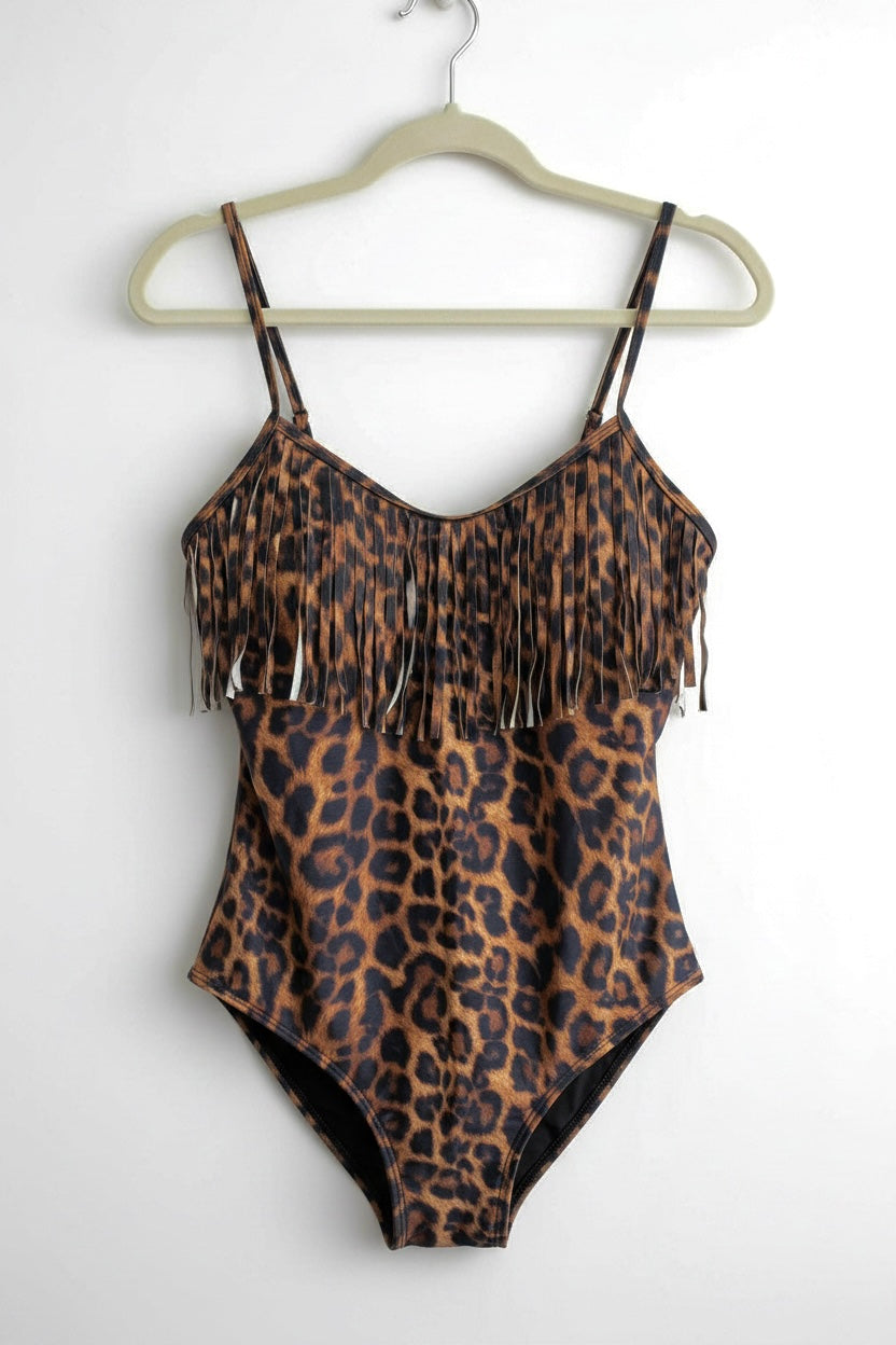 Leopard Fringe Swimsuit
