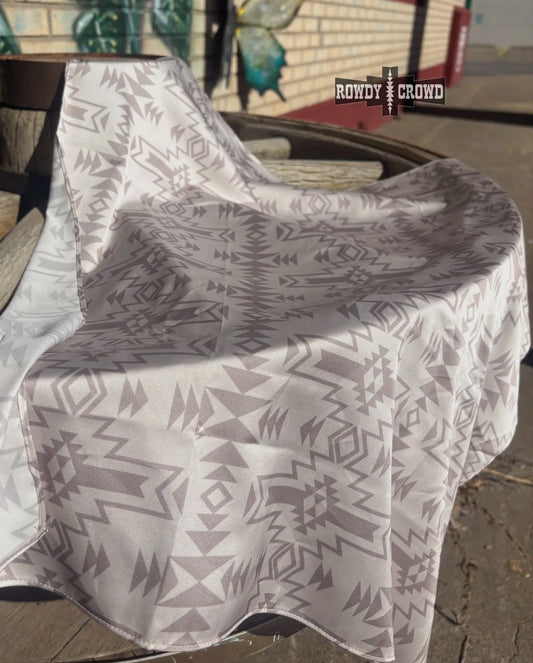 Small Beige Aztec Wild Rag