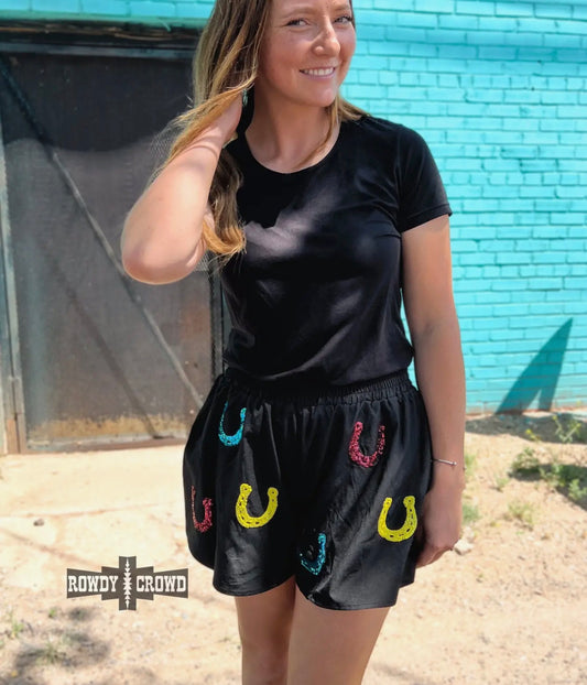 Sequin Horseshoe Shorts
