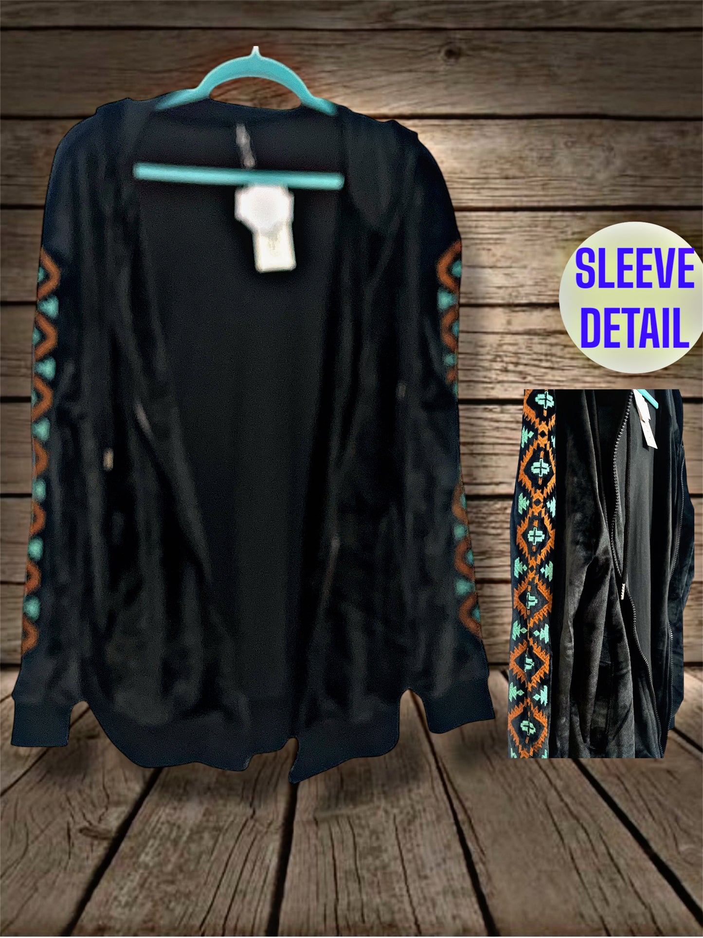 Black Velvet Zip Up Jacket