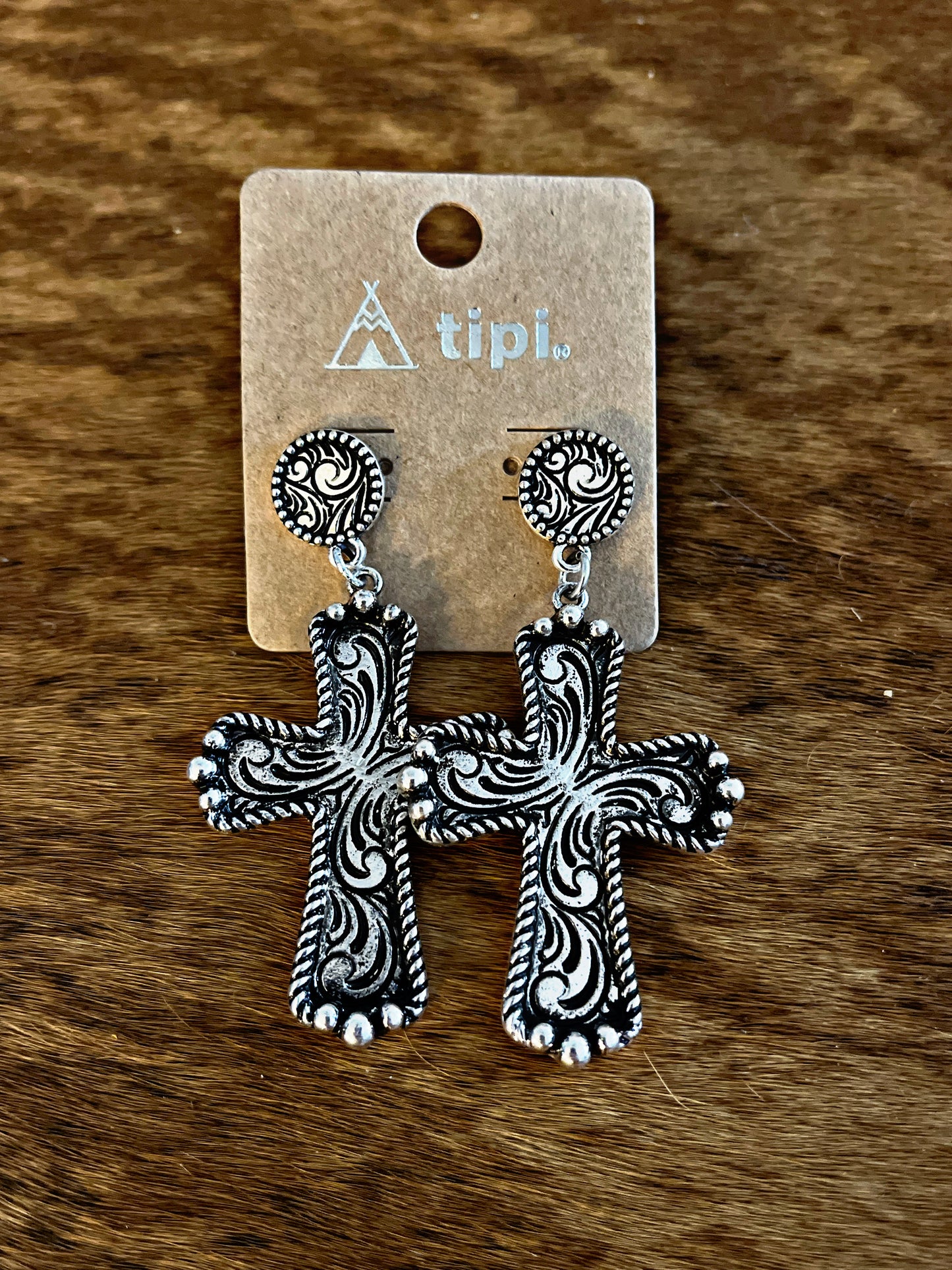 Western Designed Tooled Earrings