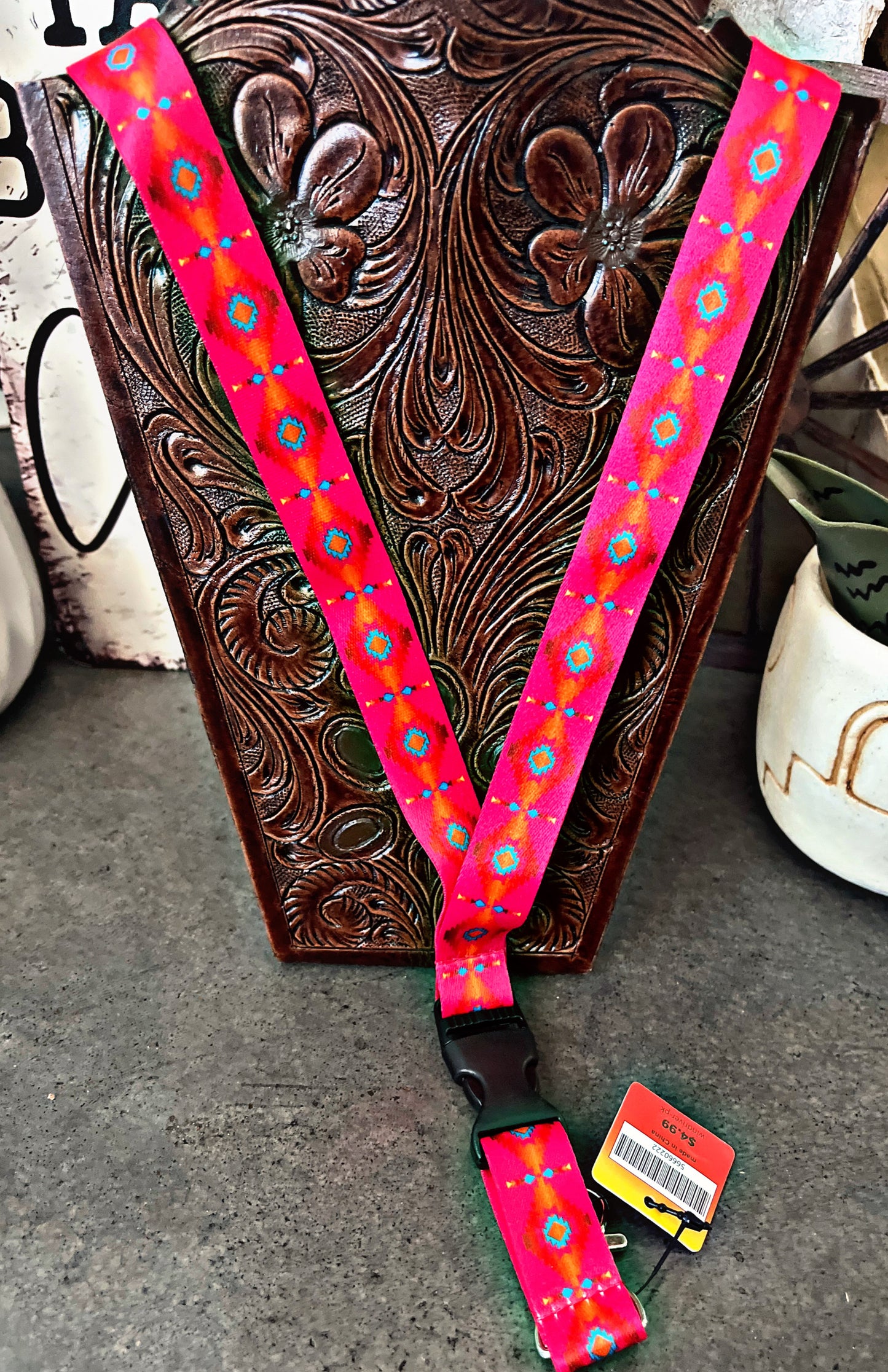 Red Aztec Lanyard