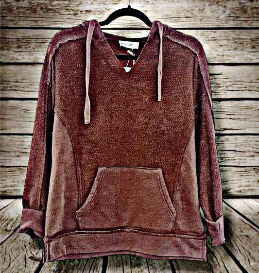 Mineral Washed Brown Hoodie