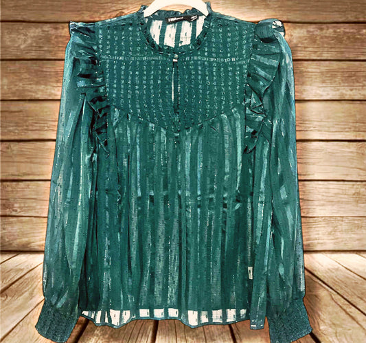 Emerald Green Sheer Top