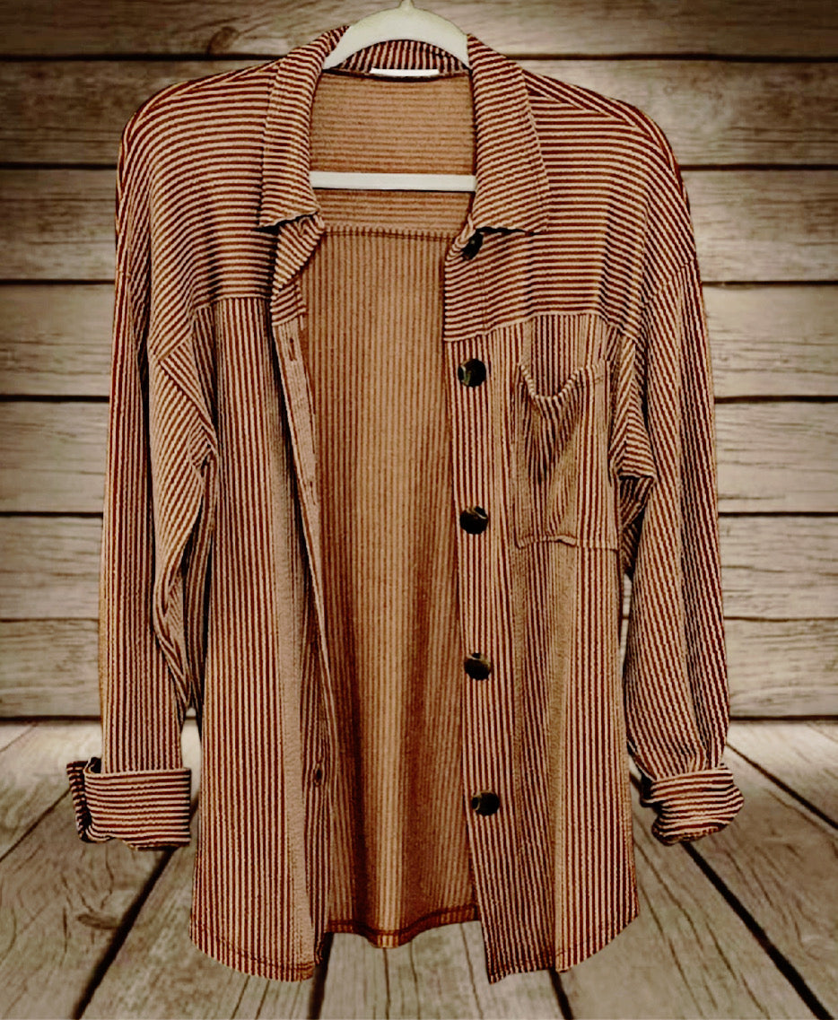 Caramel Ribbed Shacket