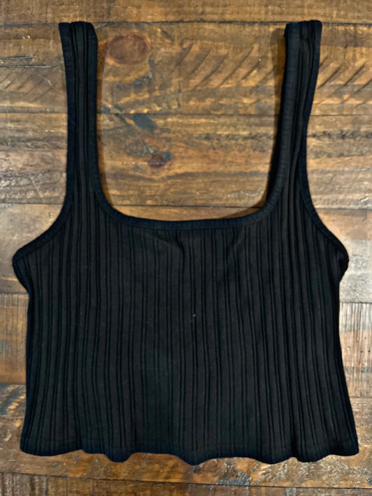 Black Twist Back Crop