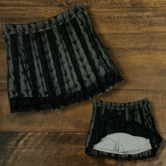 Black Lace Skirt Over Shorts