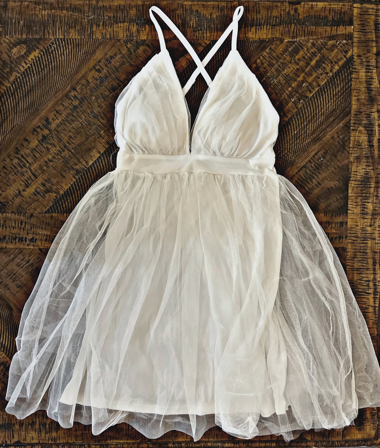 Short White Mesh Dress