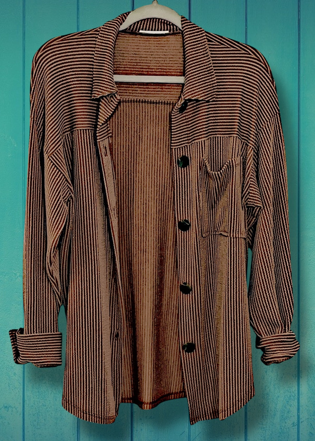Caramel Ribbed Shacket