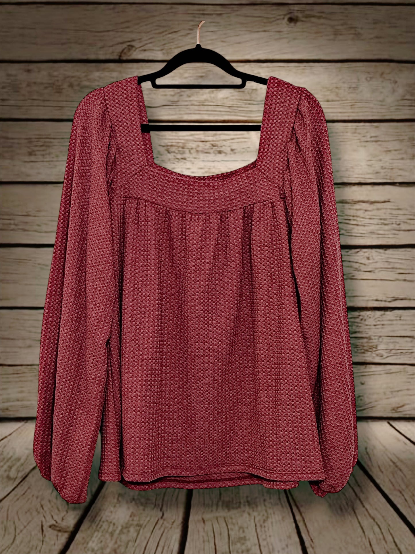 Burgundy Waffle Top