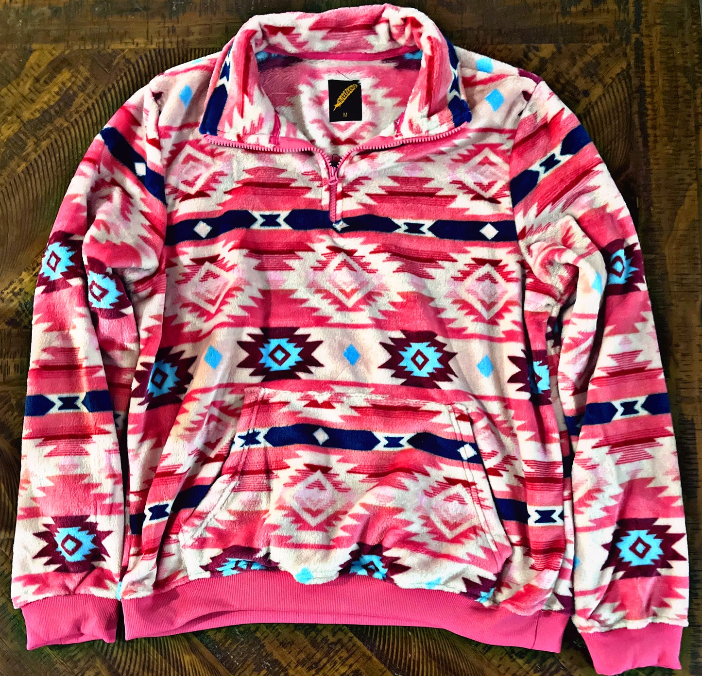 Pink Southwest Print Pullover