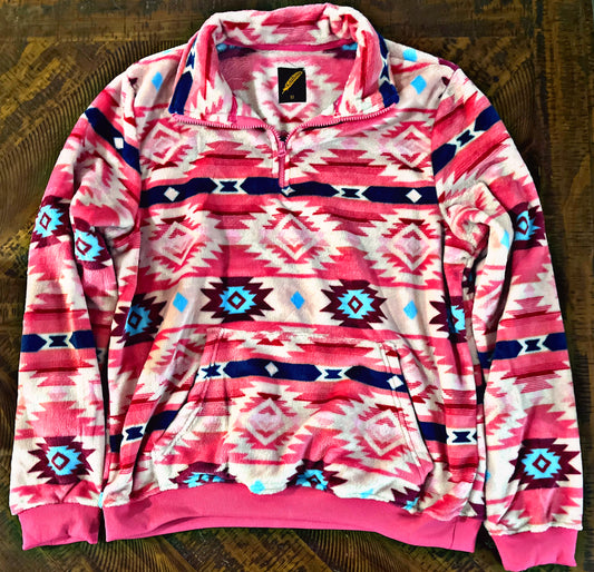 Pink Southwest Print Pullover