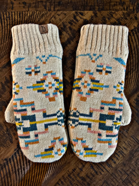 Aztec Mitten with Ribbed Cuff