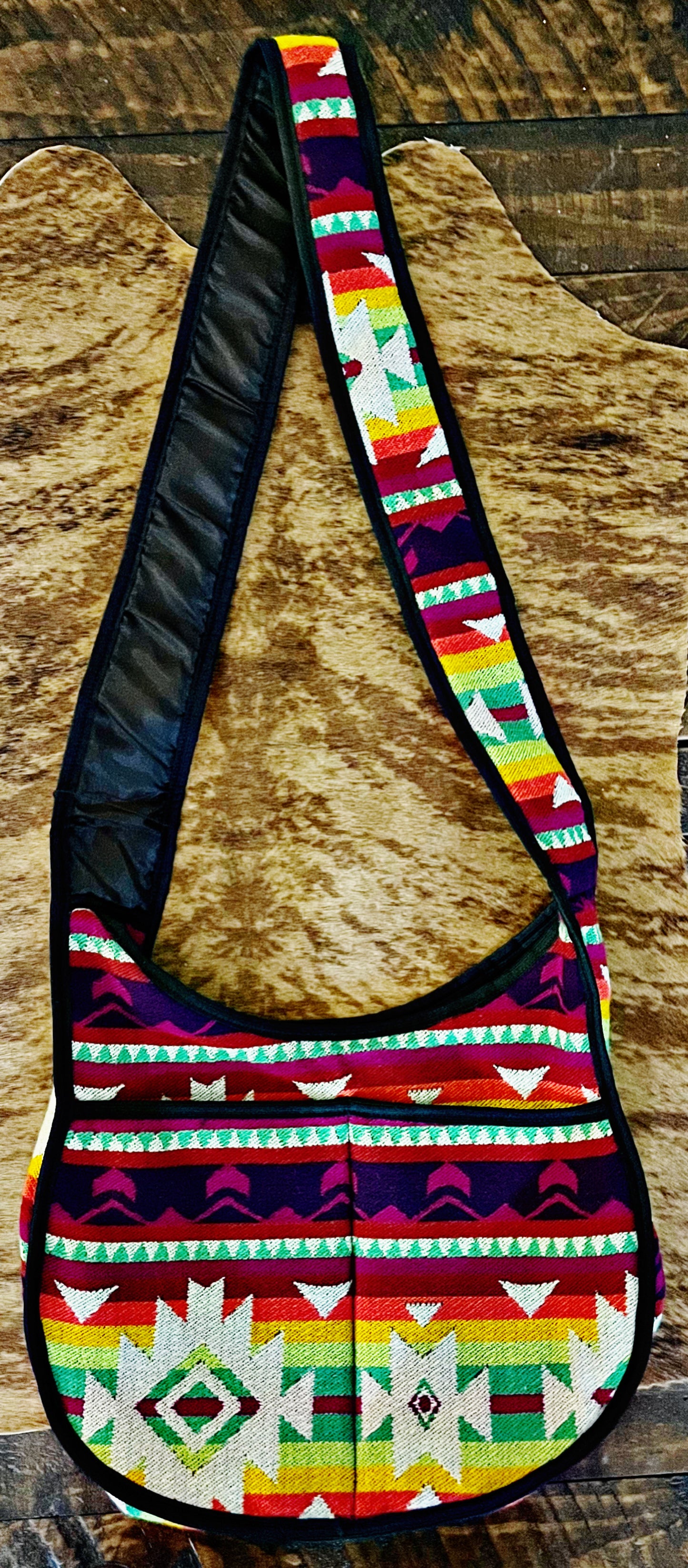 Large Moon Shaped Messenger Bag with Southwest Prints