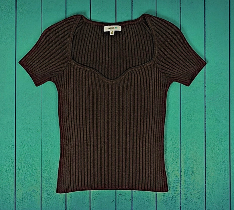 Chocolate Ribbed Top